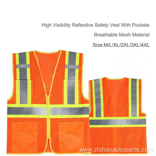 high visibility safety vest with reflective tapes